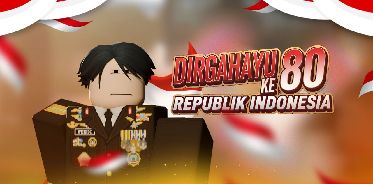 PolriRBX ucapkan Dirgahayu HUT RI ke 80 di Roblox