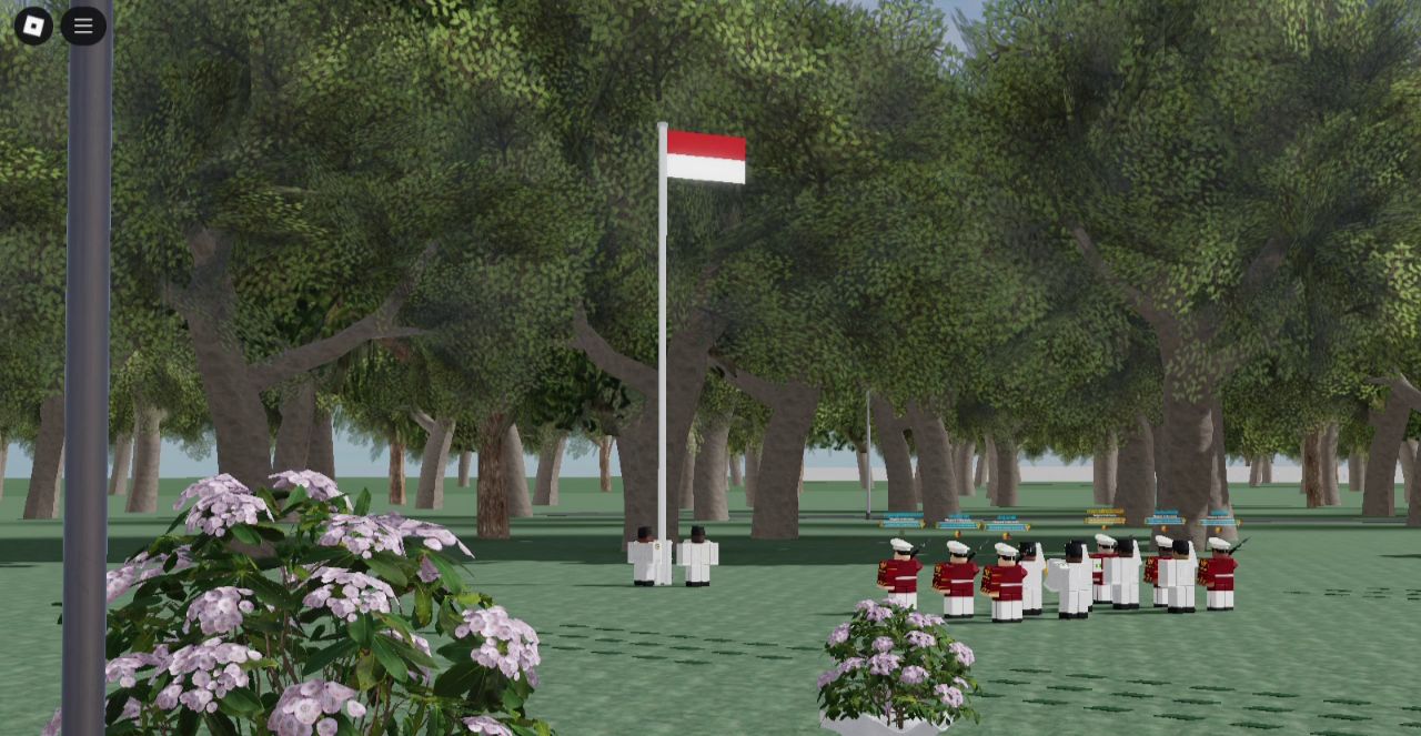 Detik detik Proklamasi di Istana Negara Bogor Roblox dipimpin Mensesneg KacangGoyeng6574, joget Tabola Bale tutup rangkaian