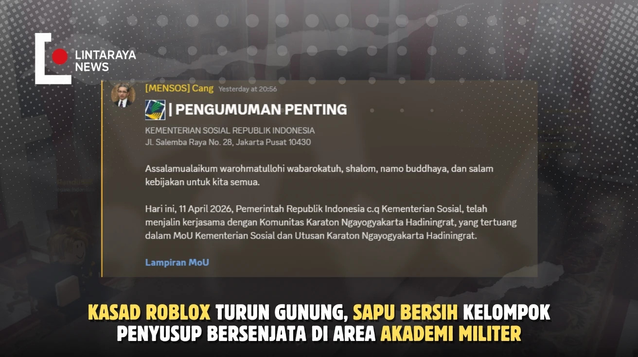 Dua Hari Usai Meja Rapat, MoU Kemensos RI dan Keraton Ngayogyakarta Hadiningrat Roblox Resmi Diteken